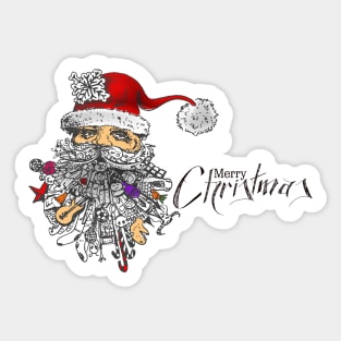 Merry Christmas Beard Santa Gifts Sticker